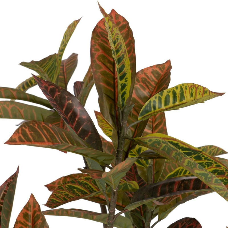 Grande Plante artificielle réaliste Croton Hauteur 150 cm en Plastique Vert Rouge - 2
