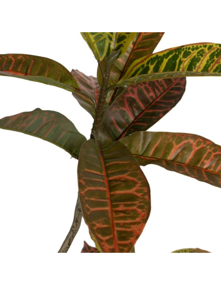 Grande Plante artificielle réaliste Croton Hauteur 150 cm en Plastique Vert Rouge - 3