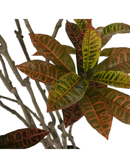 Grande Plante artificielle réaliste Croton Hauteur 150 cm en Plastique Vert Rouge - 4