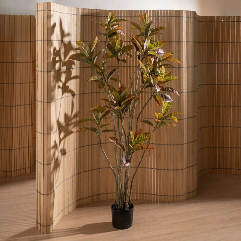 Grande Plante artificielle réaliste Croton Hauteur 150 cm en Plastique Vert Rouge - 7