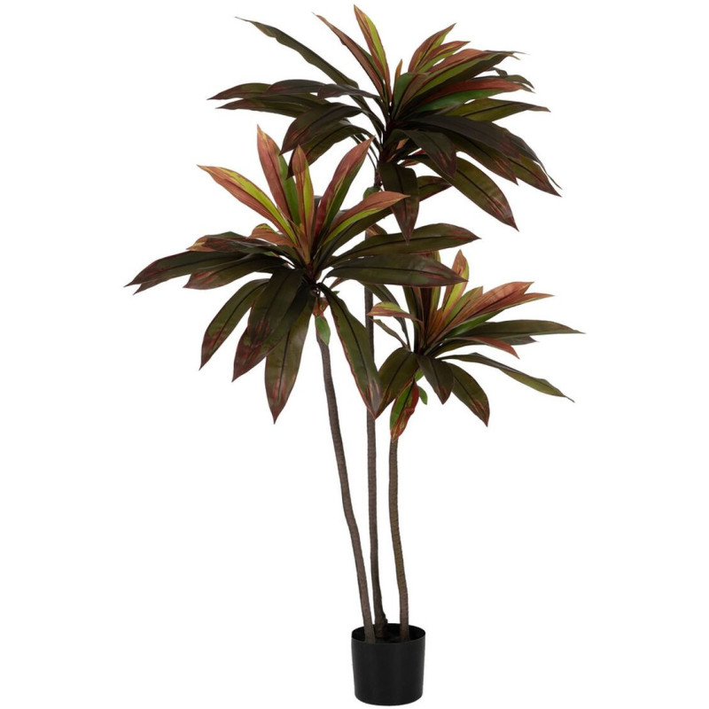 Grande Plante artificielle réaliste Dracaena Hauteur 165 cm en Plastique Vert Rouge - 1
