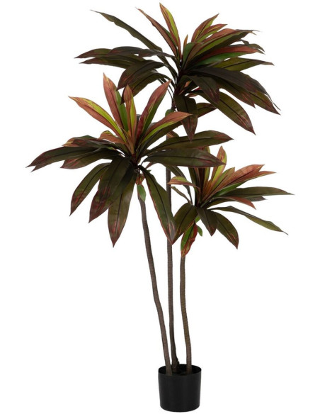 Grande Plante artificielle réaliste Dracaena Hauteur 165 cm en Plastique Vert Rouge - 1