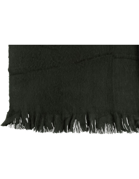 Plaid 130x180 Scarf en Polyester Gris foncé avec franges - 3