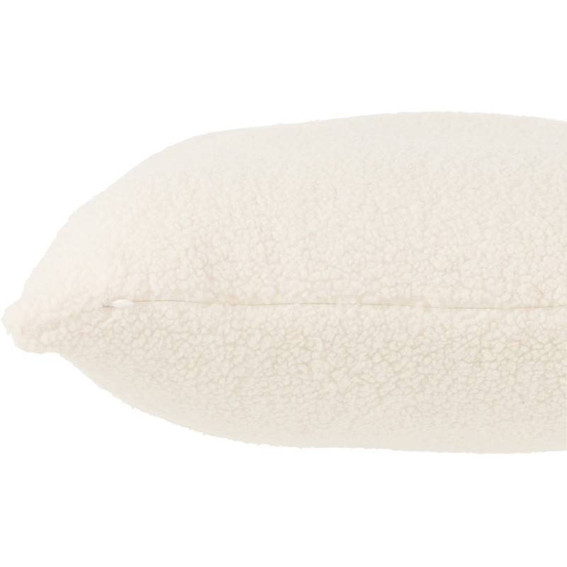Coussin Carré Teddy 45x45 en Polyester Blanc Effet bouclette - 2