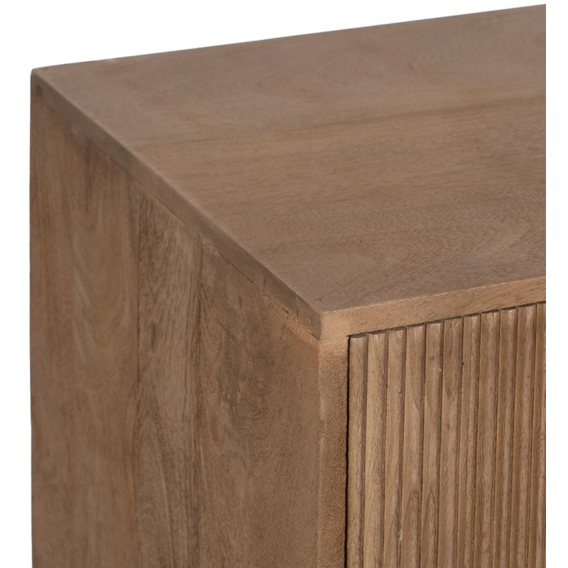 Grand Buffet haut de gamme Bas 2 portes 3 tiroirs en Bois de manguier Naturel Nyfira - 4