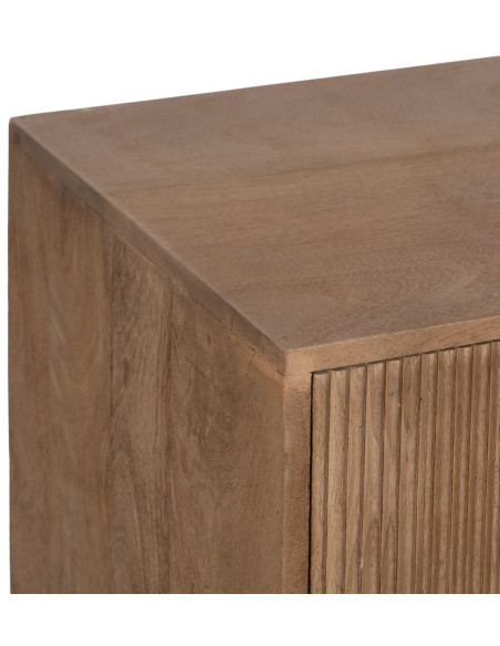 Grand Buffet haut de gamme Bas 2 portes 3 tiroirs en Bois de manguier Naturel Nyfira - 4