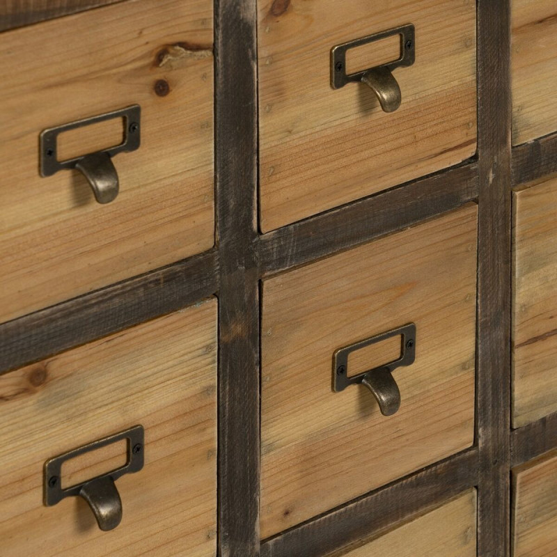 Grand Meuble d'apothicaire 32 tiroirs en Bois de sapin Marron Naturel Elron - 2