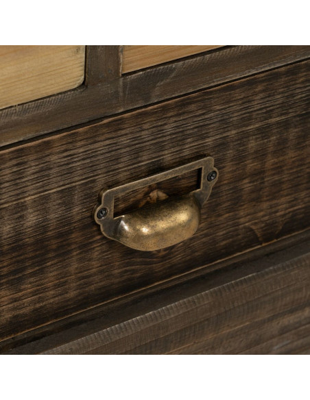 Grand Meuble d'apothicaire 32 tiroirs en Bois de sapin Marron Naturel Elron - 3