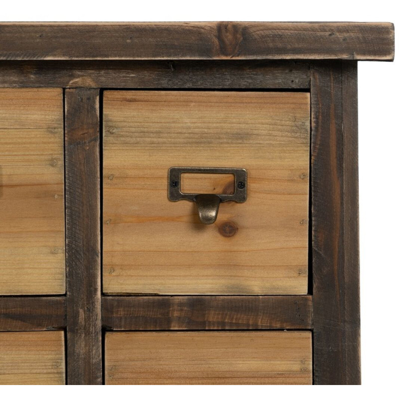 Grand Meuble d'apothicaire 32 tiroirs en Bois de sapin Marron Naturel Elron - 4