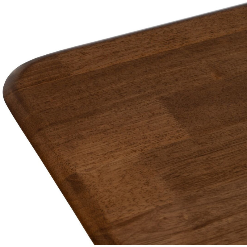 Grande Table à manger moderne Rectangulaire 6 personnes en Bois d'hévéa Marron Métal Noir Lagom - 3