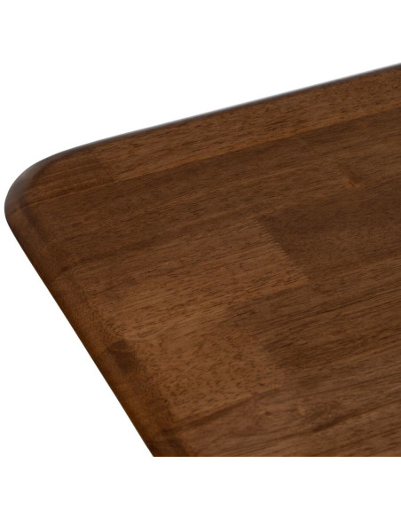 Grande Table à manger moderne Rectangulaire 6 personnes en Bois d'hévéa Marron Métal Noir Lagom - 3