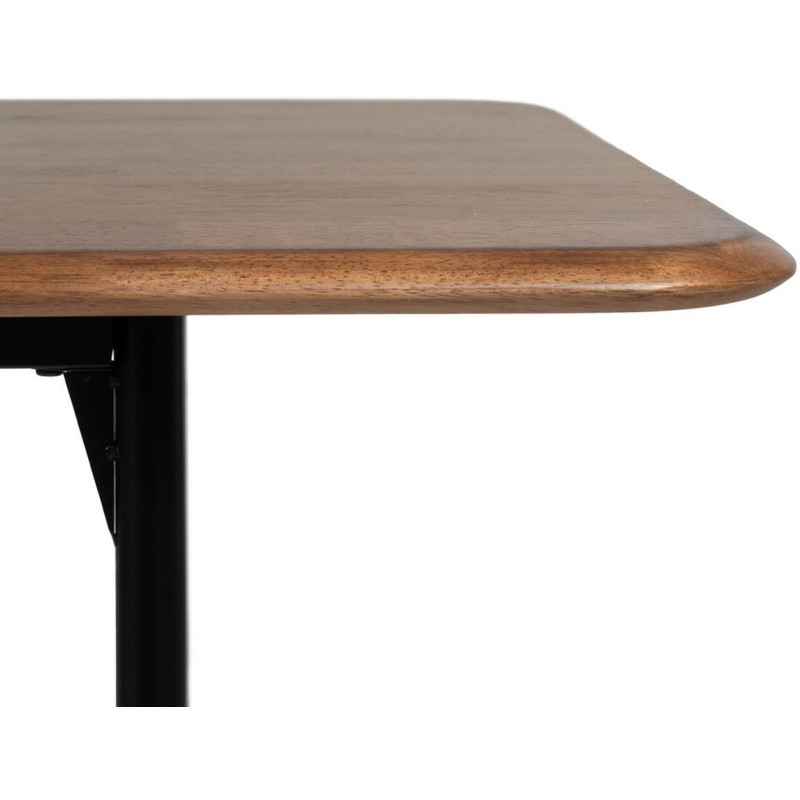 Grande Table à manger moderne Rectangulaire 6 personnes en Bois d'hévéa Marron Métal Noir Lagom - 5