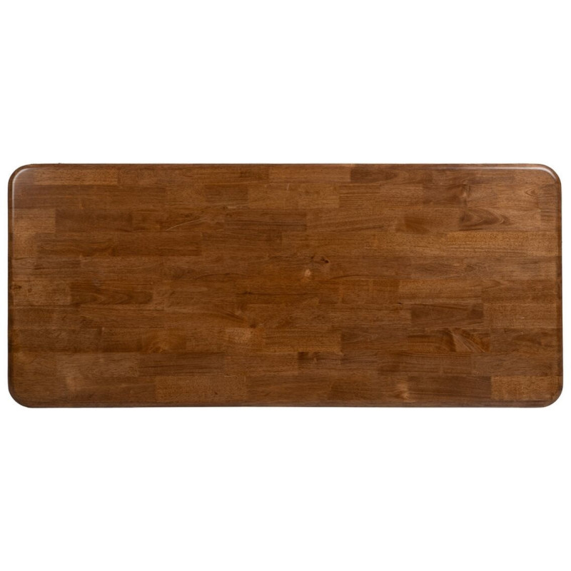Grande Table à manger moderne Rectangulaire 6 personnes en Bois d'hévéa Marron Métal Noir Lagom - 7