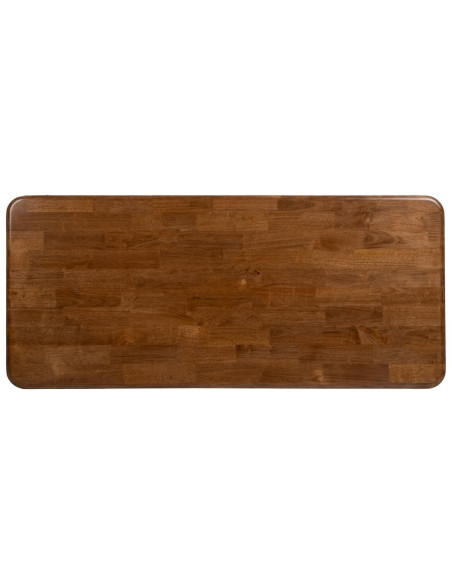 Grande Table à manger moderne Rectangulaire 6 personnes en Bois d'hévéa Marron Métal Noir Lagom - 7