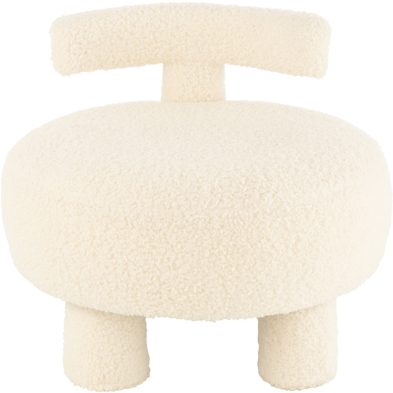 Fauteuil Pouf Sweet en Velours Blanc - 2