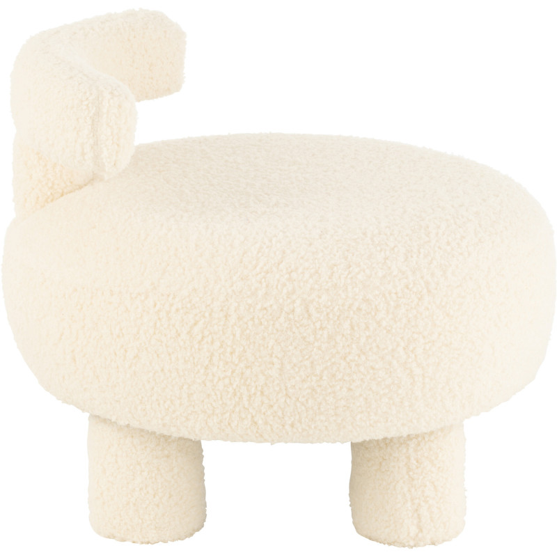 Fauteuil Pouf Sweet en Velours Blanc - 3