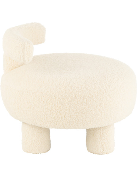 Fauteuil Pouf Sweet en Velours Blanc - 3