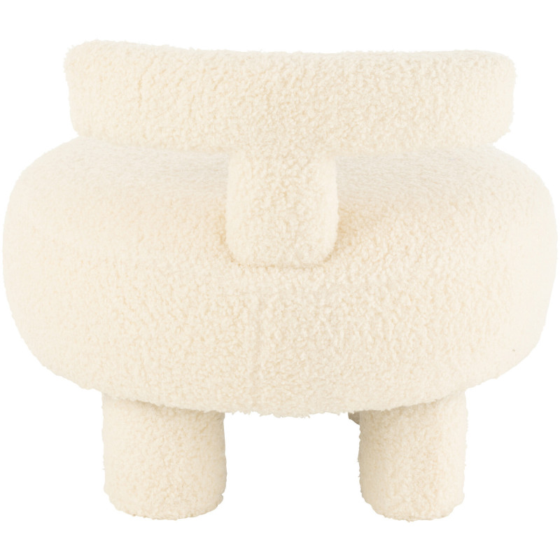 Fauteuil Pouf Sweet en Velours Blanc - 4