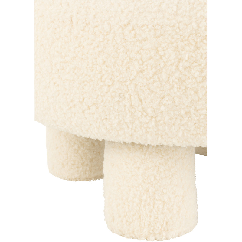 Fauteuil Pouf Sweet en Velours Blanc - 5