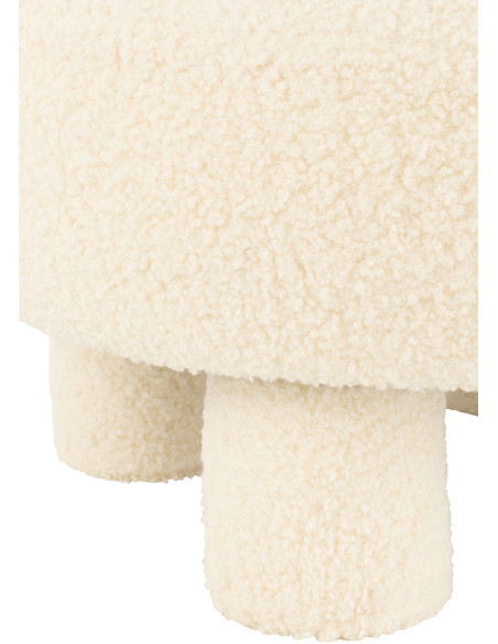 Fauteuil Pouf Sweet en Velours Blanc - 5