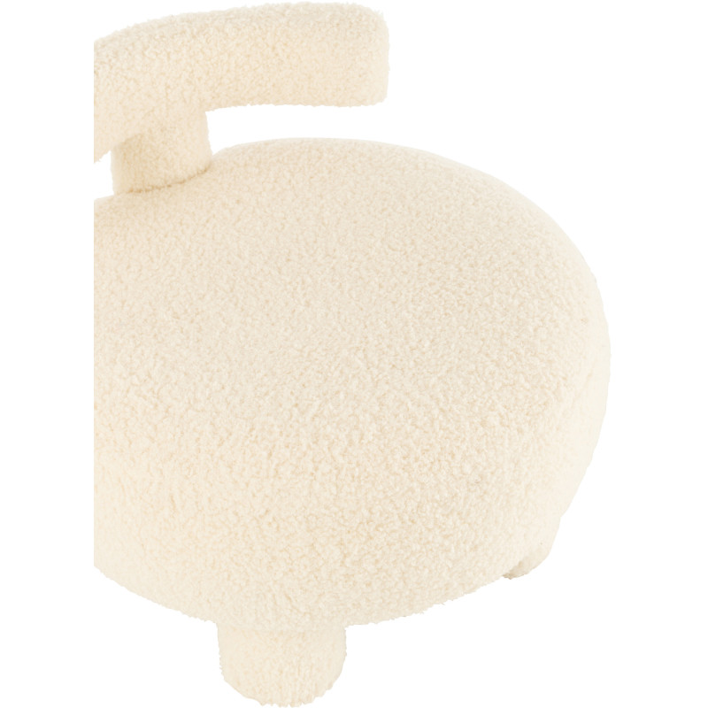 Fauteuil Pouf Sweet en Velours Blanc - 6