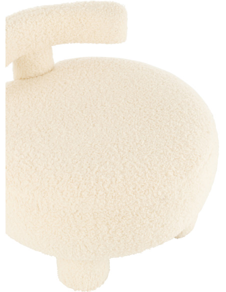 Fauteuil Pouf Sweet en Velours Blanc - 6