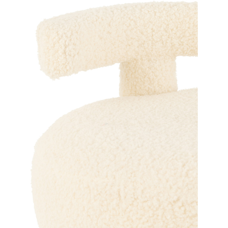 Fauteuil Pouf Sweet en Velours Blanc - 7