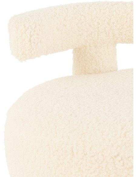 Fauteuil Pouf Sweet en Velours Blanc - 7