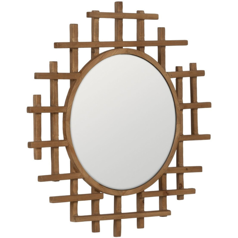 Miroir mural original Rond 64x62 en Bois de sapin Naturel Xyris - 2