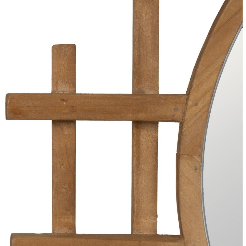 Miroir mural original Rond 64x62 en Bois de sapin Naturel Xyris - 3