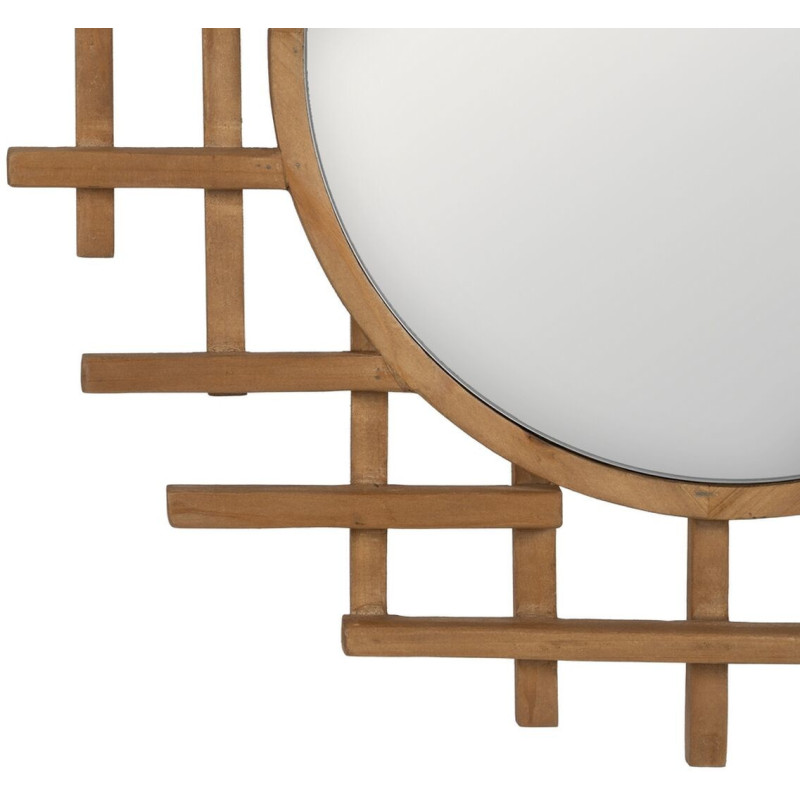 Miroir mural original Rond 64x62 en Bois de sapin Naturel Xyris - 4