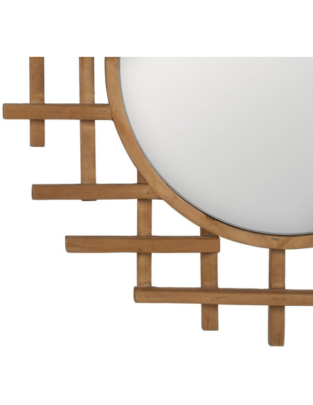 Miroir mural original Rond 64x62 en Bois de sapin Naturel Xyris - 4