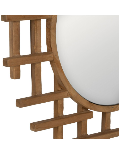 Miroir mural original Rond 64x62 en Bois de sapin Naturel Xyris - 5