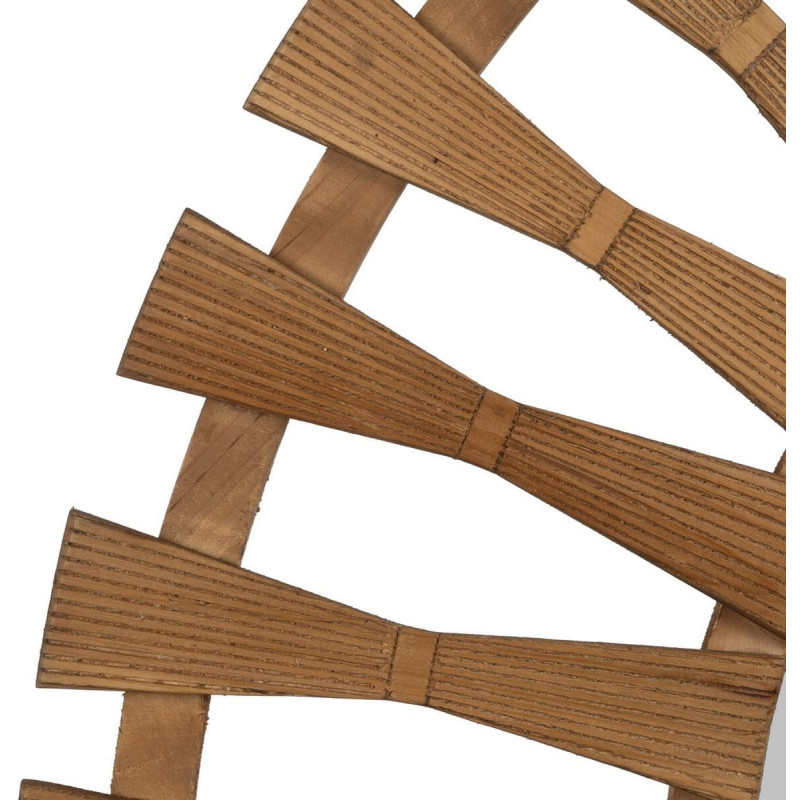 Grand Miroir mural orignal Rond 100x100 en Bois de sapin Naturel Alvenor - 3