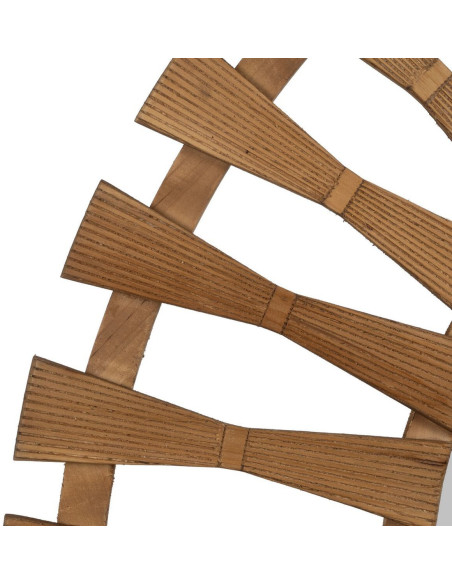 Grand Miroir mural orignal Rond 100x100 en Bois de sapin Naturel Alvenor - 3