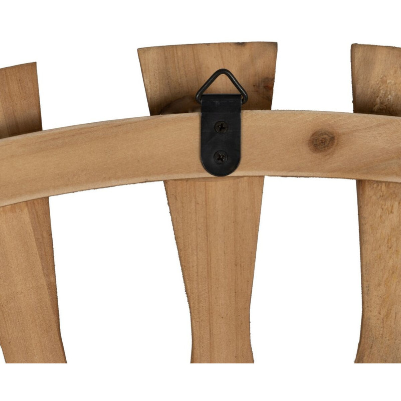 Grand Miroir mural orignal Rond 100x100 en Bois de sapin Naturel Alvenor - 6