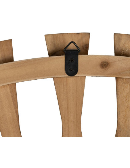 Grand Miroir mural orignal Rond 100x100 en Bois de sapin Naturel Alvenor - 6