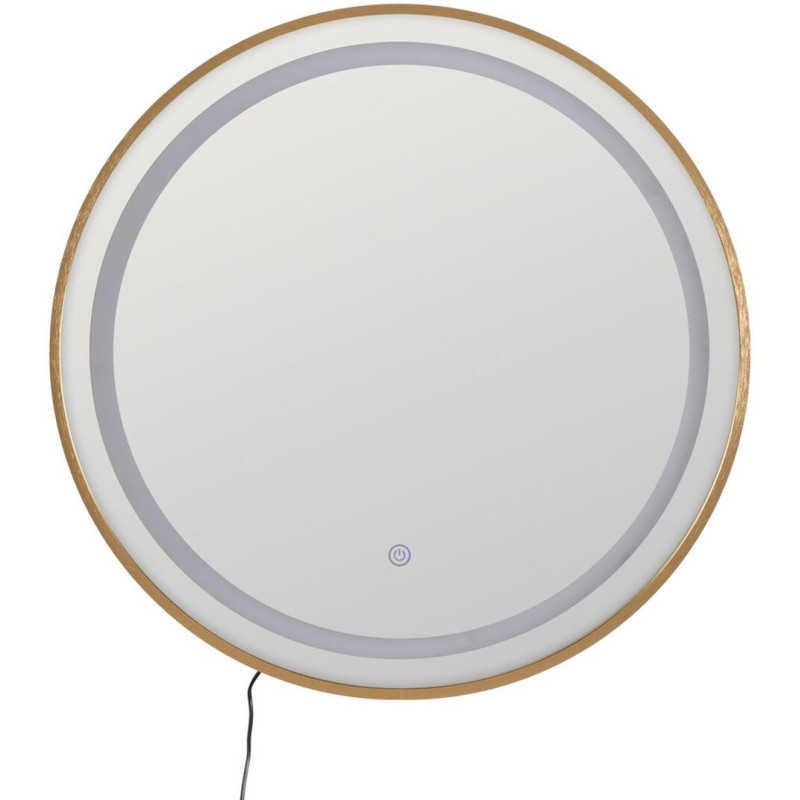 Grand Miroir mural lumineux tactile Rond 60x60 en Métal Doré Xerlin - 1