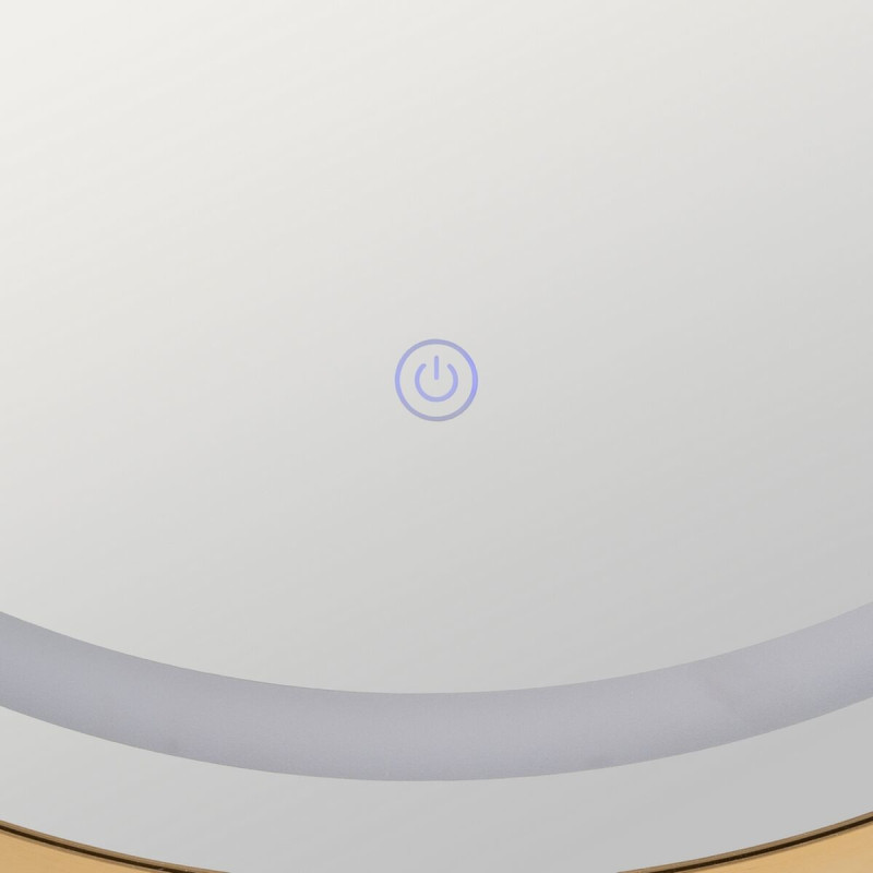 Grand Miroir mural lumineux tactile Rond 60x60 en Métal Doré Xerlin - 4