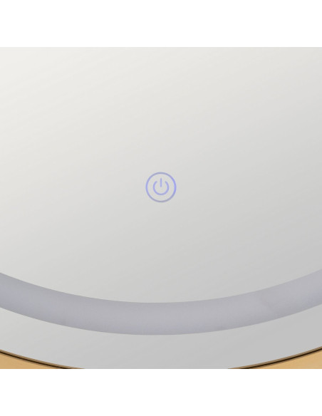 Grand Miroir mural lumineux tactile Rond 60x60 en Métal Doré Xerlin - 4