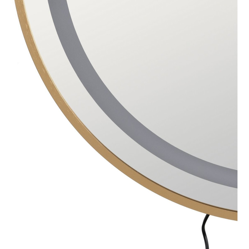 Grand Miroir mural lumineux tactile Rond 60x60 en Métal Doré Xerlin - 6