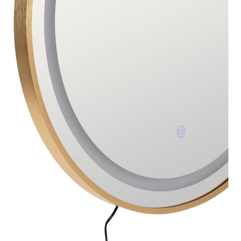 Grand Miroir mural lumineux tactile Rond 60x60 en Métal Doré Xerlin - 7