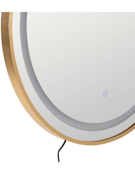Grand Miroir mural lumineux tactile Rond 60x60 en Métal Doré Xerlin - 7