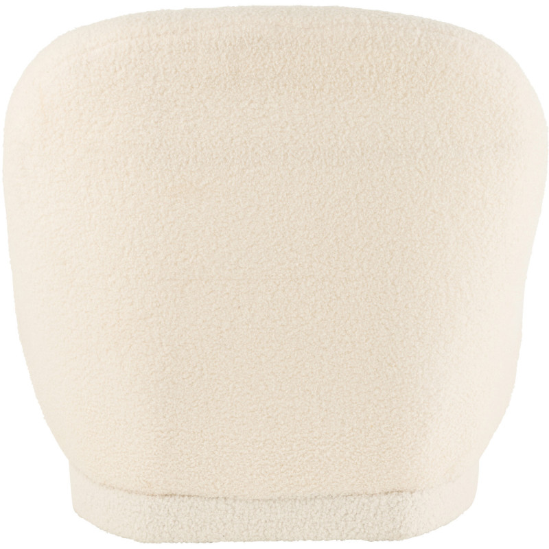 Fauteuil Rond Teddy en Velours Blanc - 5