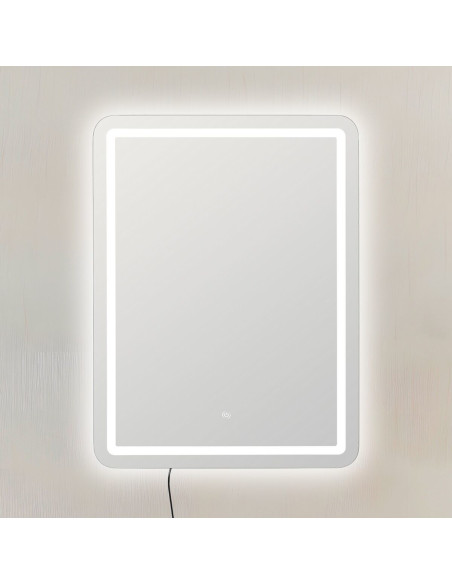 Grand Miroir mural lumineux tactile Rectangulaire 60x80 en Calvyn - 2