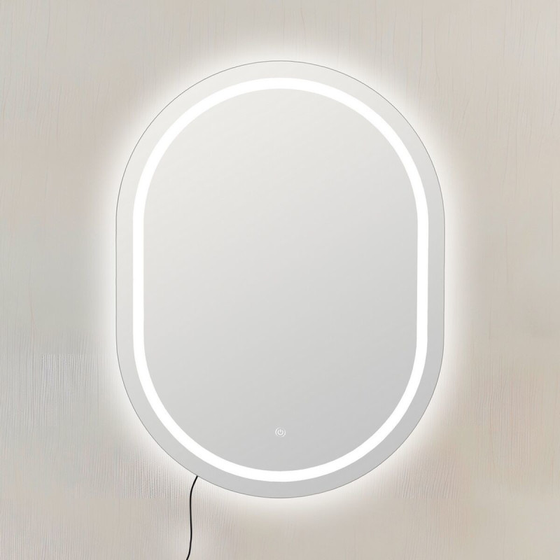 Grand Miroir mural lumineux tactile Ovale 60x80 en Calvyn - 2