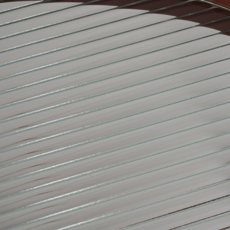 Table d'appoint industrielle Ovale en Métal Rouge bordeaux Verre Semi transparent Relyn - 4