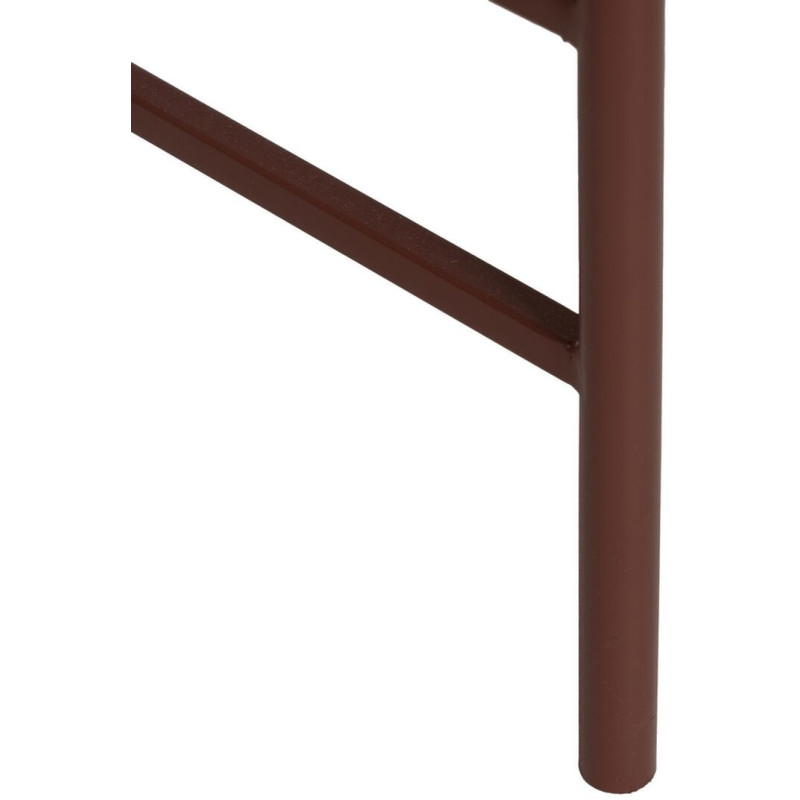 Table d'appoint industrielle Ovale en Métal Rouge bordeaux Verre Semi transparent Relyn - 6