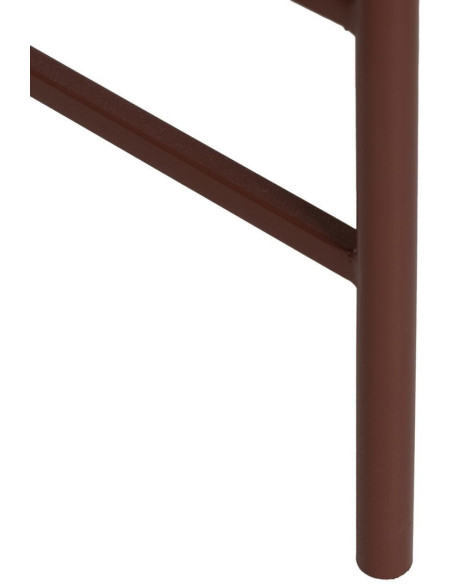 Table d'appoint industrielle Ovale en Métal Rouge bordeaux Verre Semi transparent Relyn - 6