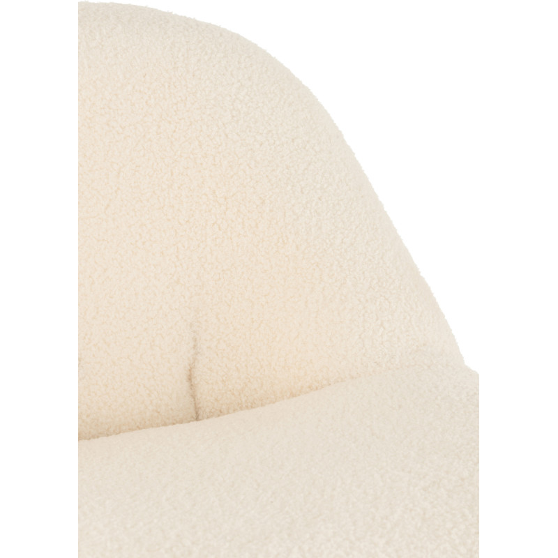 Fauteuil Rond Teddy en Velours Blanc - 8